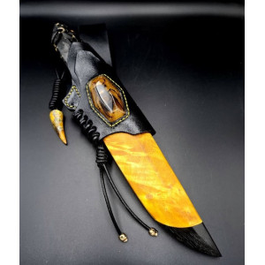 ШЕРШЕНЬ ІІІ ніж ручної роботи Павла Гончаренка, сталь - к110 в обкладках з к110 через латунь і нікель, 61 HRC. Photo 2